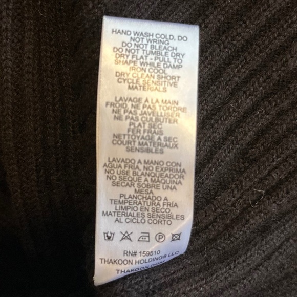 THAKOON Chocolate Brown Long Rib Knit Wool-Blend Dress - Size XL - Picture 12 of 12